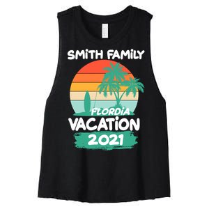 Custom Family Vacation Personalize Design Women's Racerback Cropped Tank