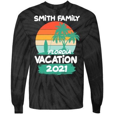 Custom Family Vacation Personalize Design Tie-Dye Long Sleeve Shirt