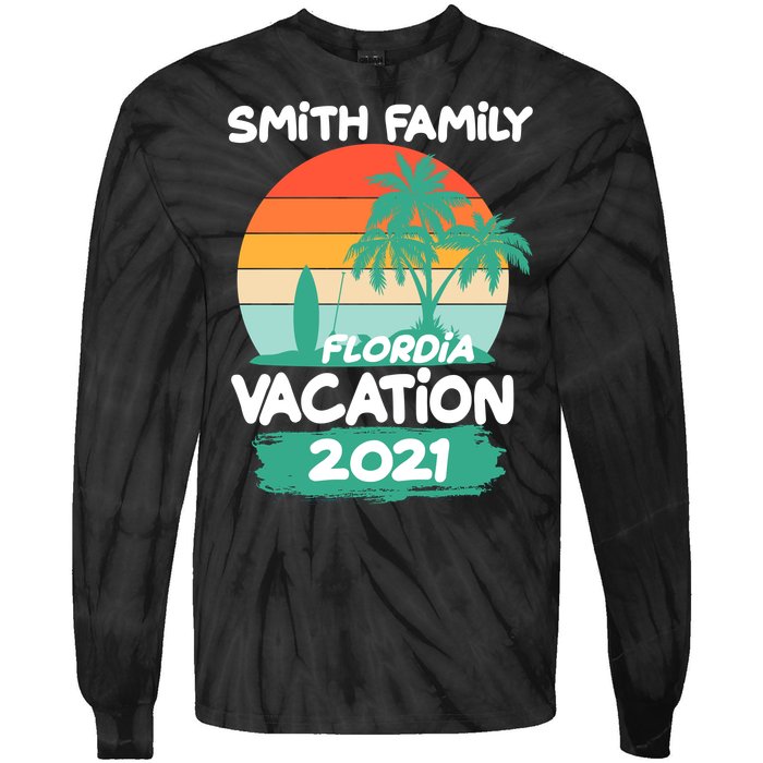 Custom Family Vacation Personalize Design Tie-Dye Long Sleeve Shirt