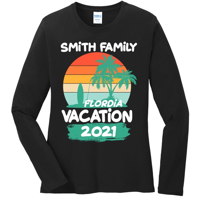 Custom Family Vacation Personalize Design Ladies Long Sleeve Shirt