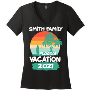 Custom Family Vacation Personalize Design Women's V-Neck T-Shirt