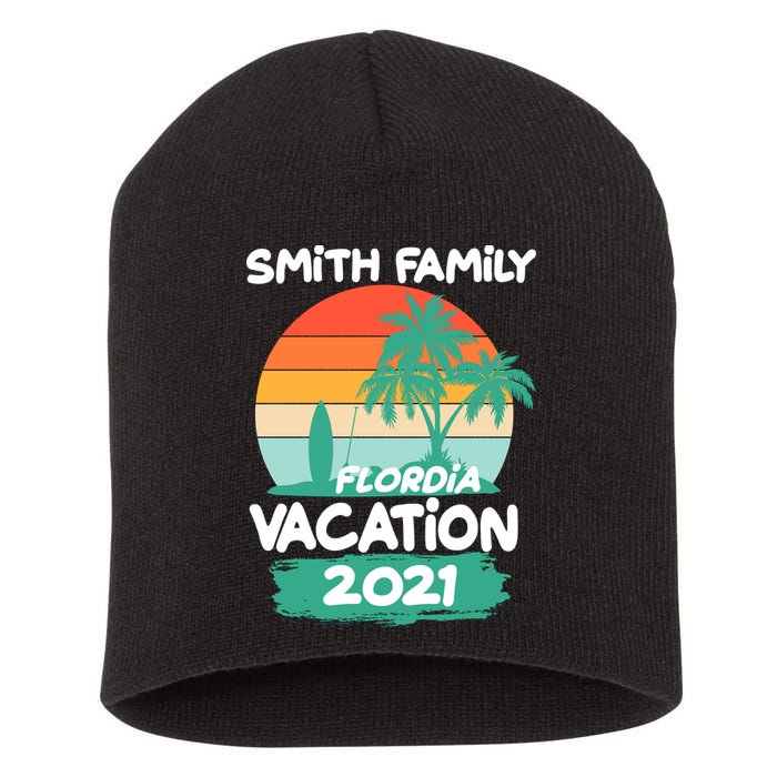 Custom Family Vacation Personalize Design Short Acrylic Beanie