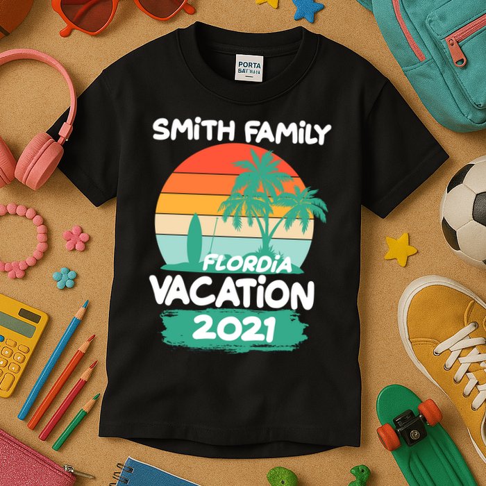 Custom Family Vacation Personalize Design Kids T-Shirt