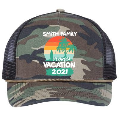 Custom Family Vacation Personalize Design Retro Rope Trucker Hat Cap