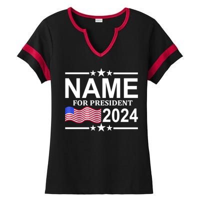 Custom Name For Present 2024 Election Ladies Halftime Notch Neck Tee