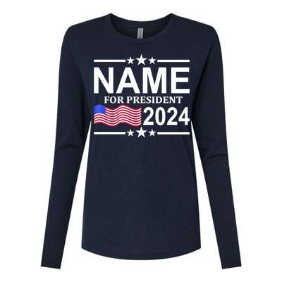 Custom Name For Present 2024 Election Womens Cotton Relaxed Long Sleeve T-Shirt