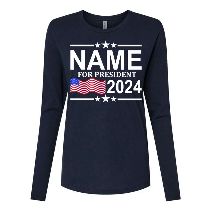 Custom Name For Present 2024 Election Womens Cotton Relaxed Long Sleeve T-Shirt