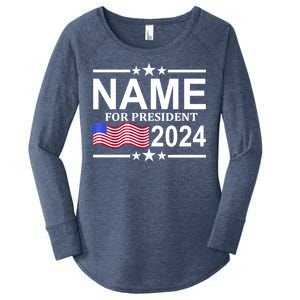 Custom Name For Present 2024 Election Women's Perfect Tri Tunic Long Sleeve Shirt