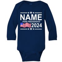 Custom Name For Present 2024 Election Baby Long Sleeve Bodysuit