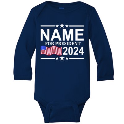 Custom Name For Present 2024 Election Baby Long Sleeve Bodysuit