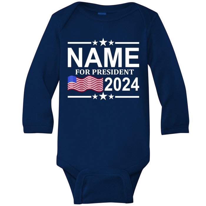 Custom Name For Present 2024 Election Baby Long Sleeve Bodysuit