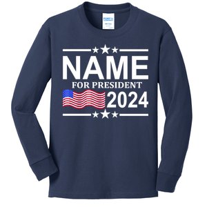 Custom Name For Present 2024 Election Kids Long Sleeve Shirt