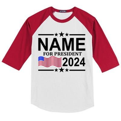 Custom Name For Present 2024 Election Kids Colorblock Raglan Jersey