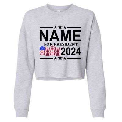 Custom Name For Present 2024 Election Cropped Pullover Crew