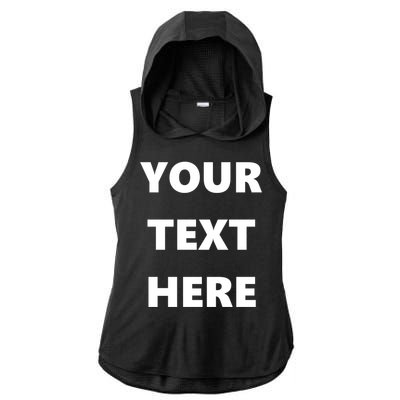 Custom Personalized Text Family Matching Ladies PosiCharge Tri-Blend Wicking Draft Hoodie Tank