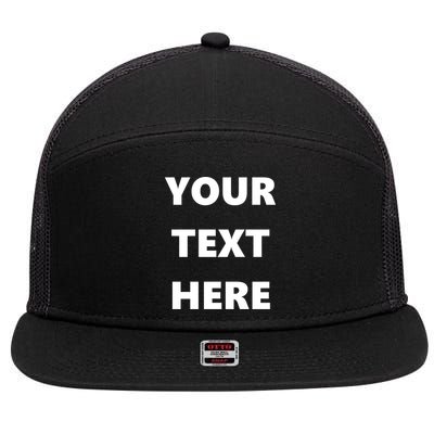 Custom Personalized Text Family Matching 7 Panel Mesh Trucker Snapback Hat