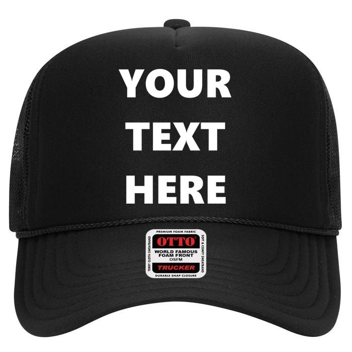 Custom Personalized Text Family Matching High Crown Mesh Back Trucker Hat