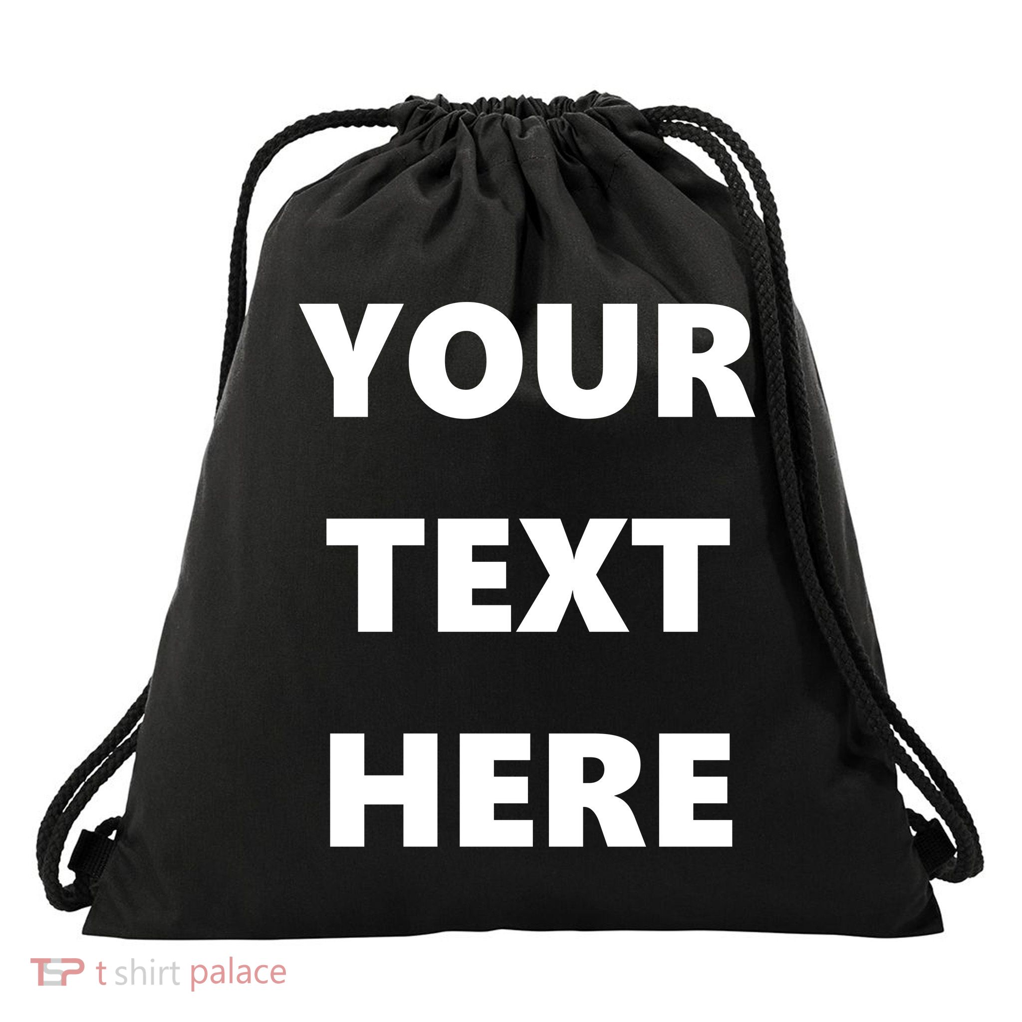 Custom Personalized Text Family Matching Drawstring Bag