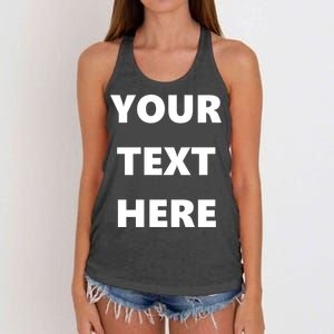 Custom Personalized Text Family Matching Women's Knotted Racerback Tank