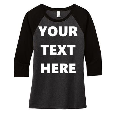 Custom Personalized Text Family Matching Women's Tri-Blend 3/4-Sleeve Raglan Shirt