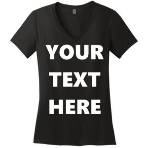 Custom Personalized Text Family Matching Women's V-Neck T-Shirt