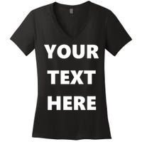 Custom Personalized Text Family Matching Women's V-Neck T-Shirt