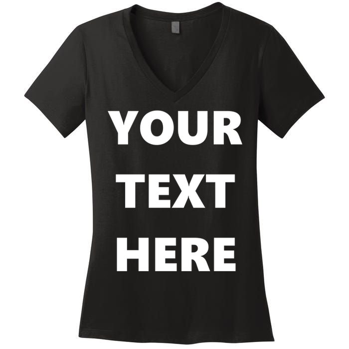 Custom Personalized Text Family Matching Women's V-Neck T-Shirt