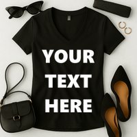 Custom Personalized Text Family Matching Women's V-Neck T-Shirt
