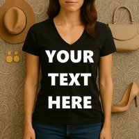 Custom Personalized Text Family Matching Women's V-Neck T-Shirt