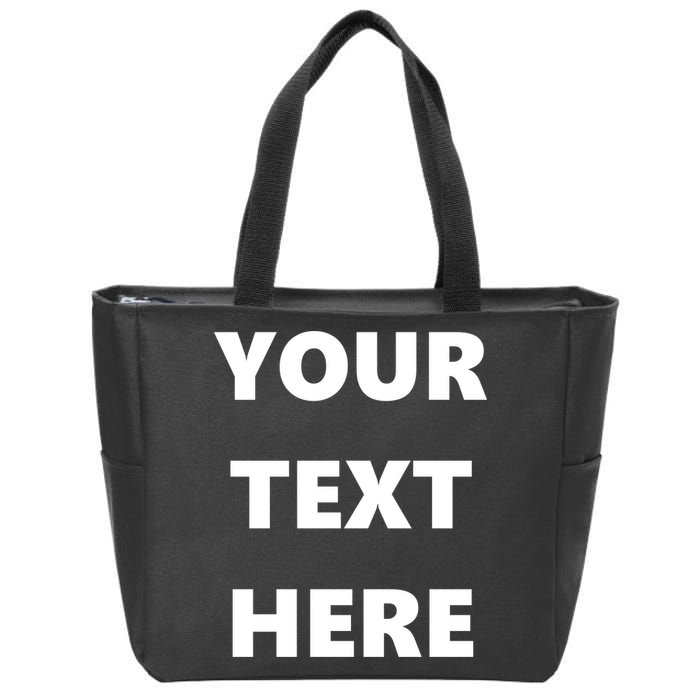 Custom Personalized Text Family Matching Zip Tote Bag