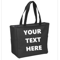 Custom Personalized Text Family Matching Zip Tote Bag