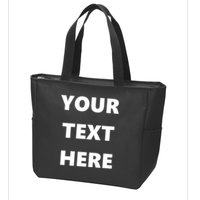 Custom Personalized Text Family Matching Zip Tote Bag