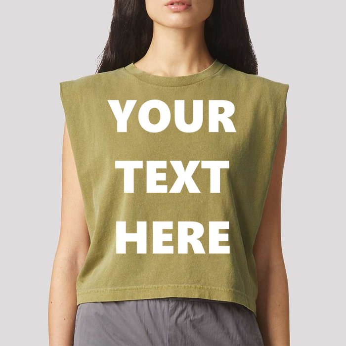 Custom Personalized Text Family Matching Garment-Dyed Women's Muscle Tee