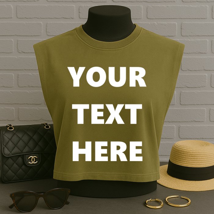 Custom Personalized Text Family Matching Garment-Dyed Women's Muscle Tee