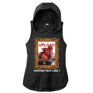 Custom Picture Frame Personalized Text And Photo Ladies PosiCharge Tri-Blend Wicking Draft Hoodie Tank