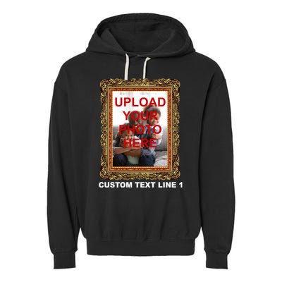 Custom Picture Frame Personalized Text And Photo Garment-Dyed Fleece Hoodie