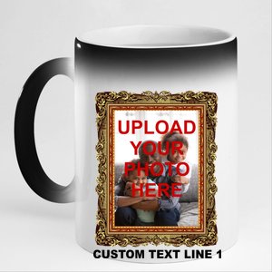 Custom Picture Frame Personalized Text And Photo 11oz Black Color Changing Mug