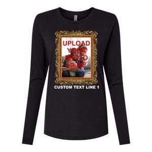 Custom Picture Frame Personalized Text And Photo Womens Cotton Relaxed Long Sleeve T-Shirt