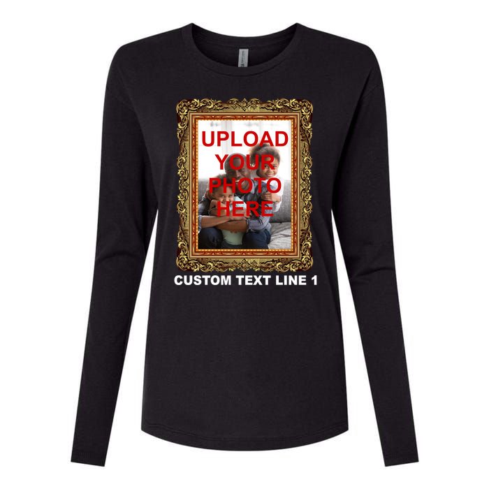 Custom Picture Frame Personalized Text And Photo Womens Cotton Relaxed Long Sleeve T-Shirt