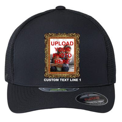 Custom Picture Frame Personalized Text And Photo Flexfit Unipanel Trucker Cap