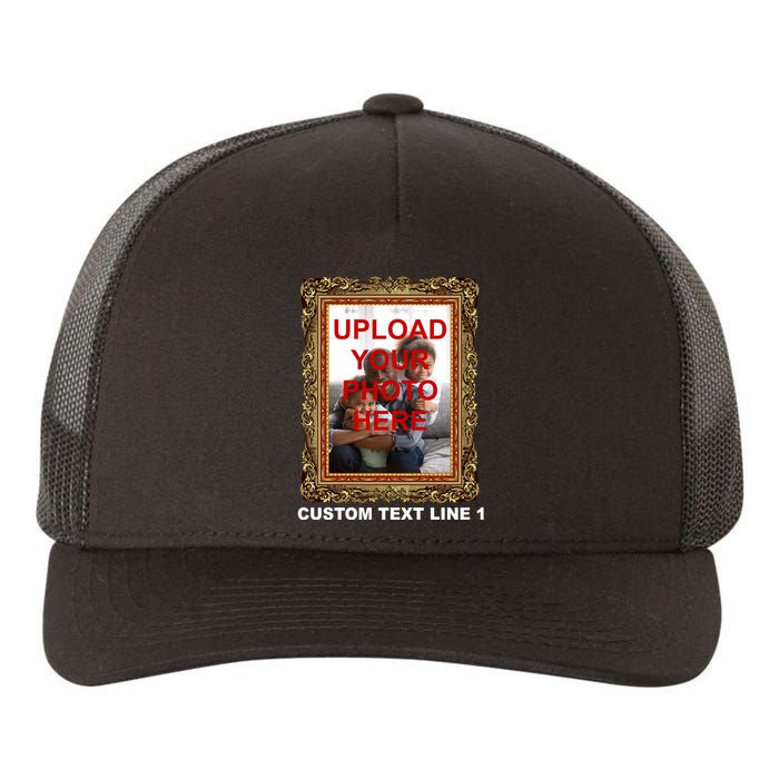 Custom Picture Frame Personalized Text And Photo Yupoong Adult 5-Panel Trucker Hat