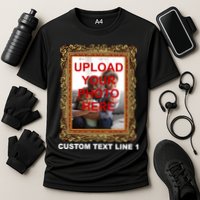 Custom Picture Frame Personalized Text And Photo Performance Shirt