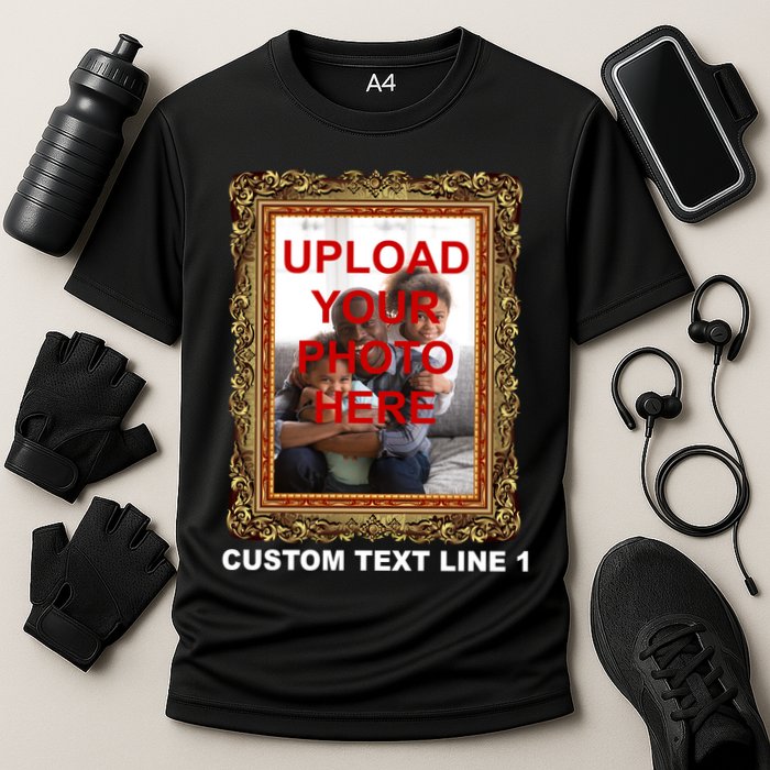 Custom Picture Frame Personalized Text And Photo Performance Shirt