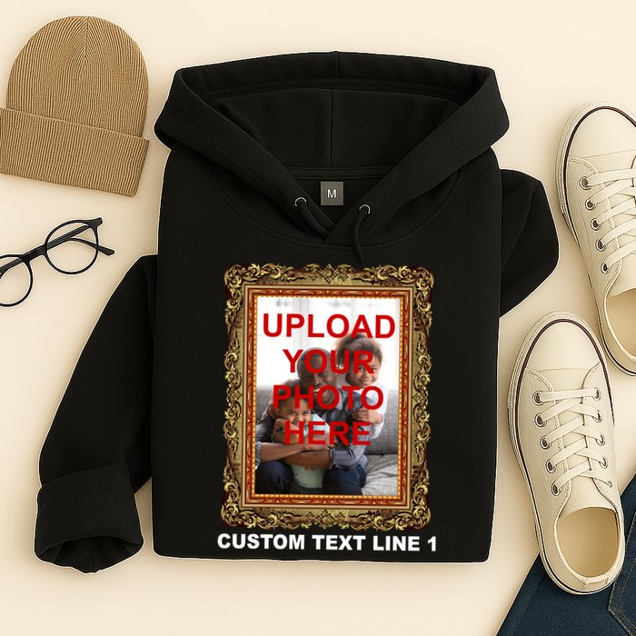 Custom Picture Frame Personalized Text And Photo Hoodie