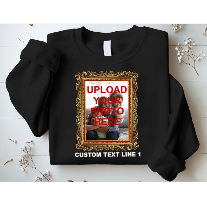 Custom Picture Frame Personalized Text And Photo Sweatshirt