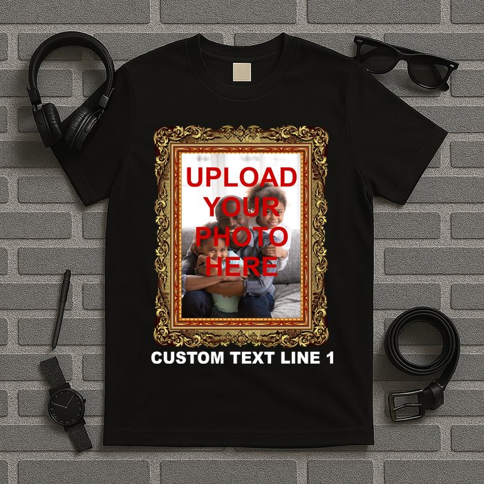 Custom Picture Frame Personalized Text And Photo T-Shirt