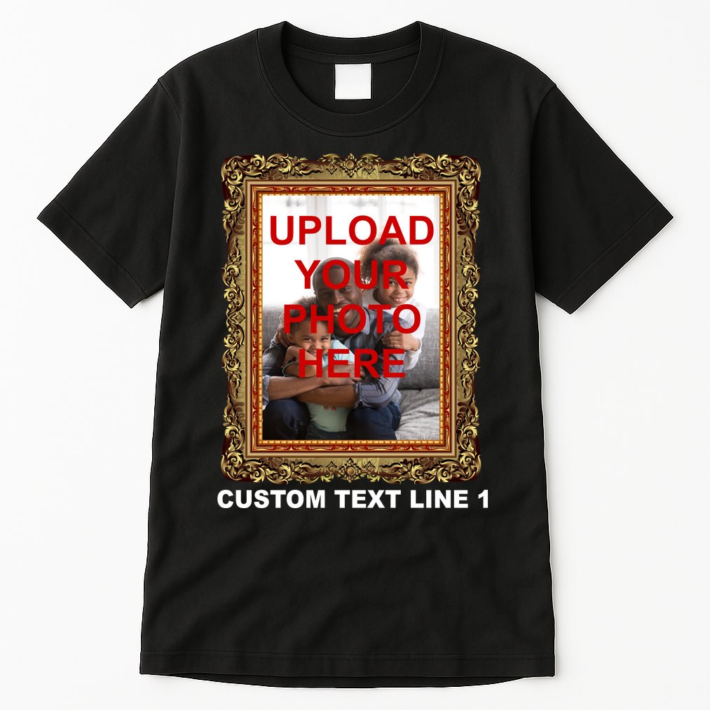 Custom Picture Frame Personalized Text And Photo Tall T-Shirt
