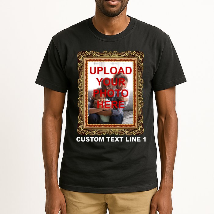 Custom Picture Frame Personalized Text And Photo Tall T-Shirt