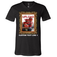 Custom Picture Frame Personalized Text And Photo V-Neck T-Shirt