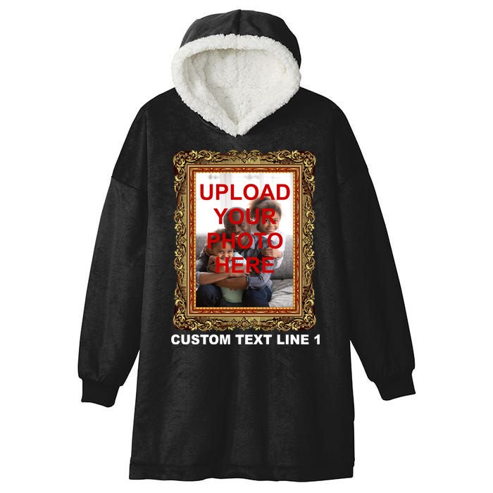 Custom Picture Frame Personalized Text And Photo Hooded Wearable Blanket